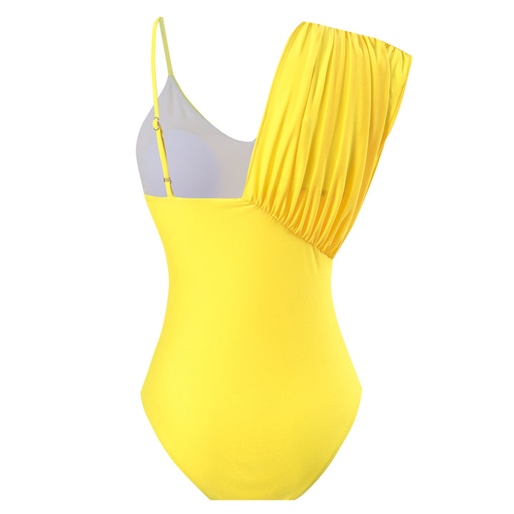 Women's one-piece swimsuit with asymmetrical design and elegant ruffles Mune Fashion