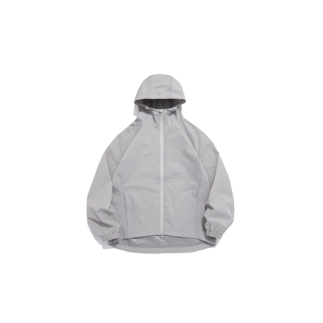 Unisex Lightweight Rain Jacket with Hood, Two-Way Zipper and Extended Hem Mune Fashion