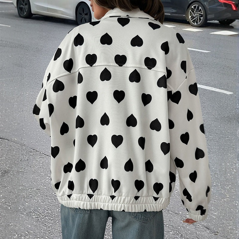 Ladies Padded Jacket with Heart Design Mune Fashion