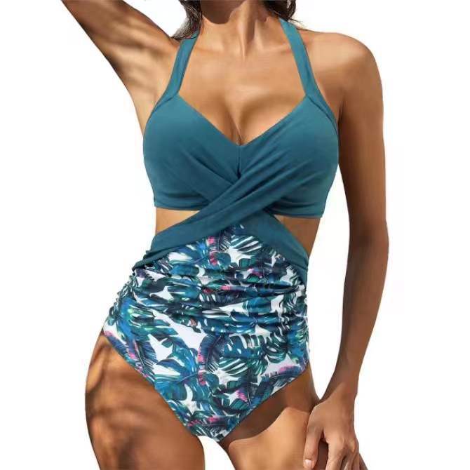Women's One-Piece Swimsuit with Elegant Wrap Design and Creative Cut-Outs Mune Fashion