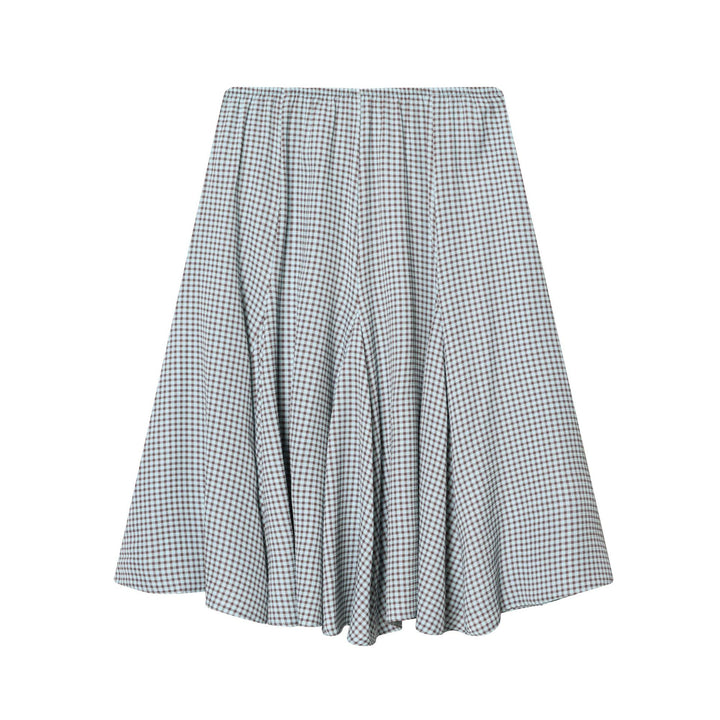 Women’s flared midi skirt with Vichy check and elastic waistband Mune Fashion