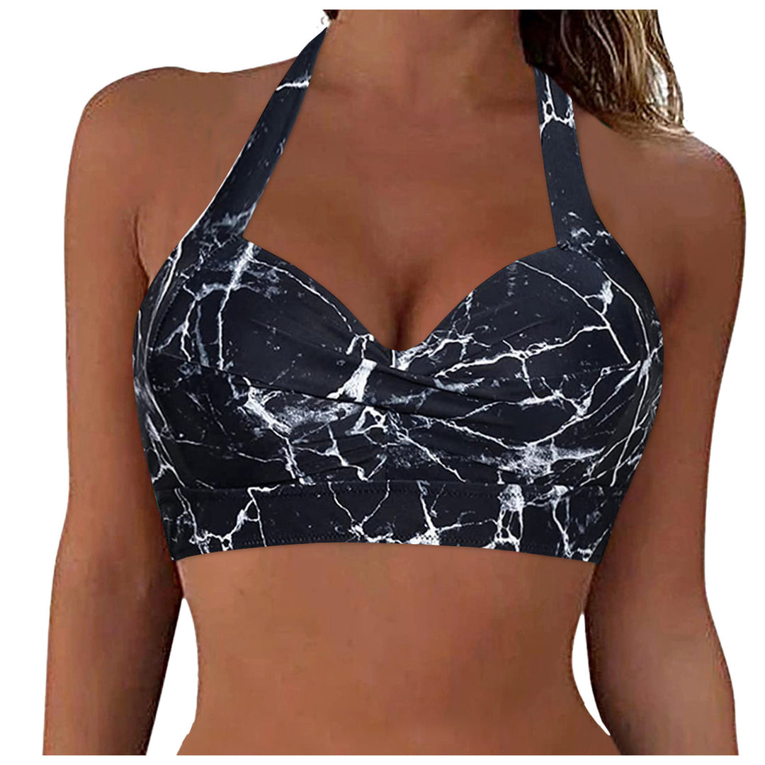 Women's Sporty Bikini Top with Deep Neckline and Halter Design Mune Fashion