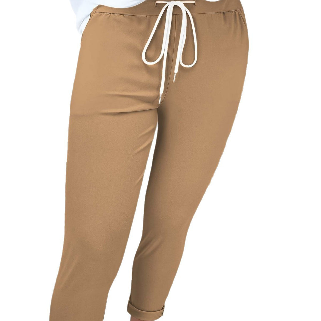 Women's Slim-Fit Jogging Pants with Drawstring and Cuff Mune Fashion