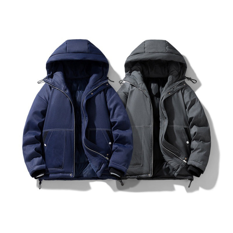 Men's Urban Hooded Insulated Overshirt with Quilted Thermal Filling and Contrast Seams Mune Fashion