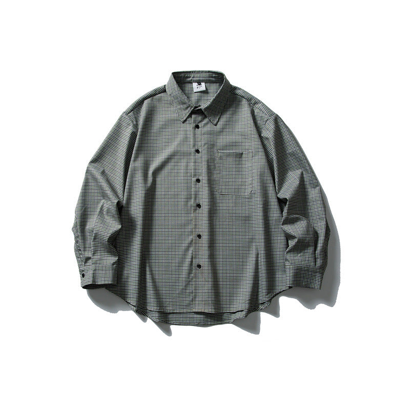 Men's Relaxed-Fit Checked Shirt with Rounded Hem and Chest Pocket Mune Fashion