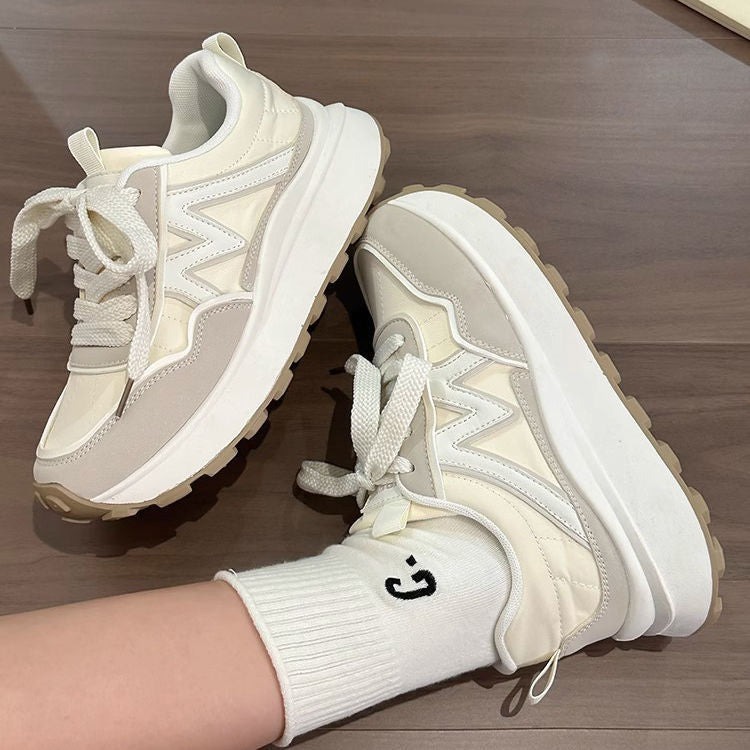 Women's Platform Chunky Sneaker with sculpted EVA sole, trail profile, and padded comfort collar Mune Fashion