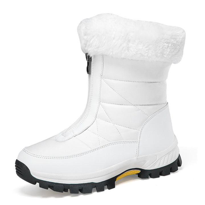Women's Insulated Thermal Winter Boots with Zipper and Non-Slip Tread Sole Mune Fashion