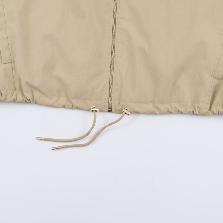 Women's Lightweight Hoodie Jacket in Cropped Oversize Fit with Drawstring Hem and Concealed Zipper Mune Fashion