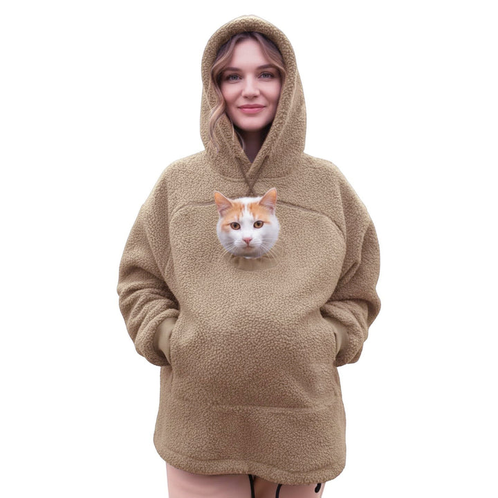 Women’s hoodie with integrated cat cave and extra soft fleece Mune Fashion