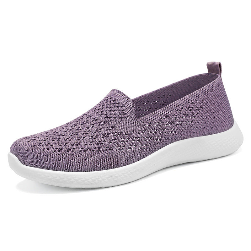 Women’s seamless knit slip-on with perforated air mesh structure, ergonomic memory footbed, and lightweight EVA cushioning Mune Fashion
