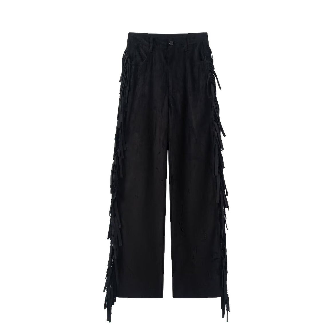 women's wide culotte pants with fringe trim and velour look Mune Fashion