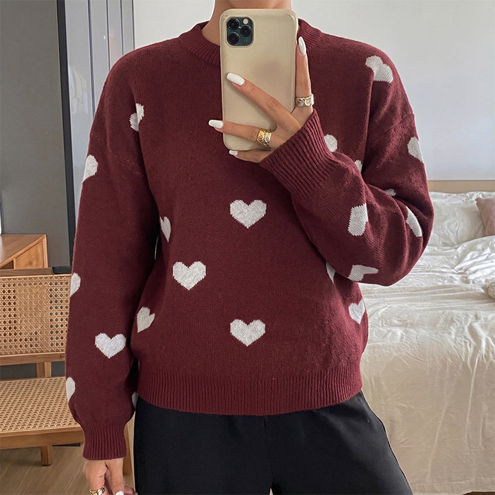 Women's Sweater with Heart Design Mune Fashion