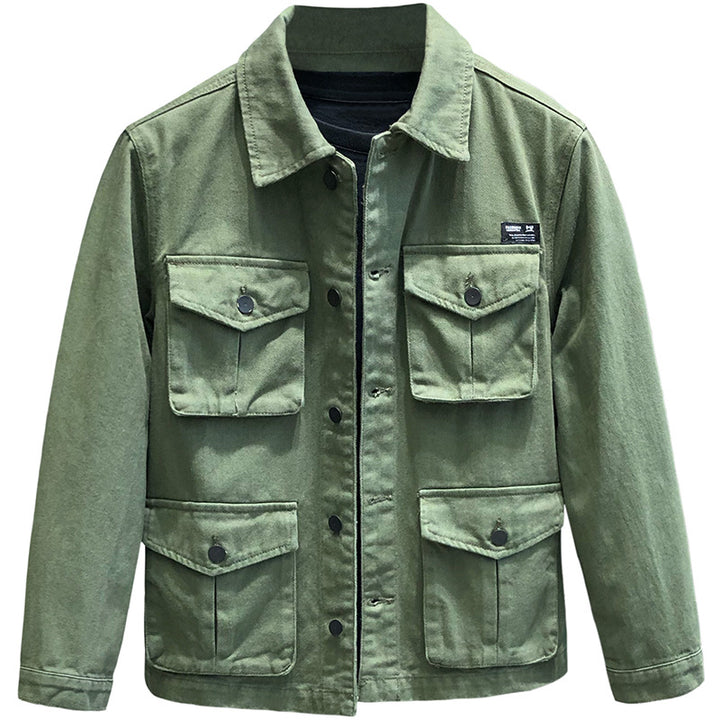 Men's utility field jacket with four patch pockets and classic shirt collar Mune Fashion