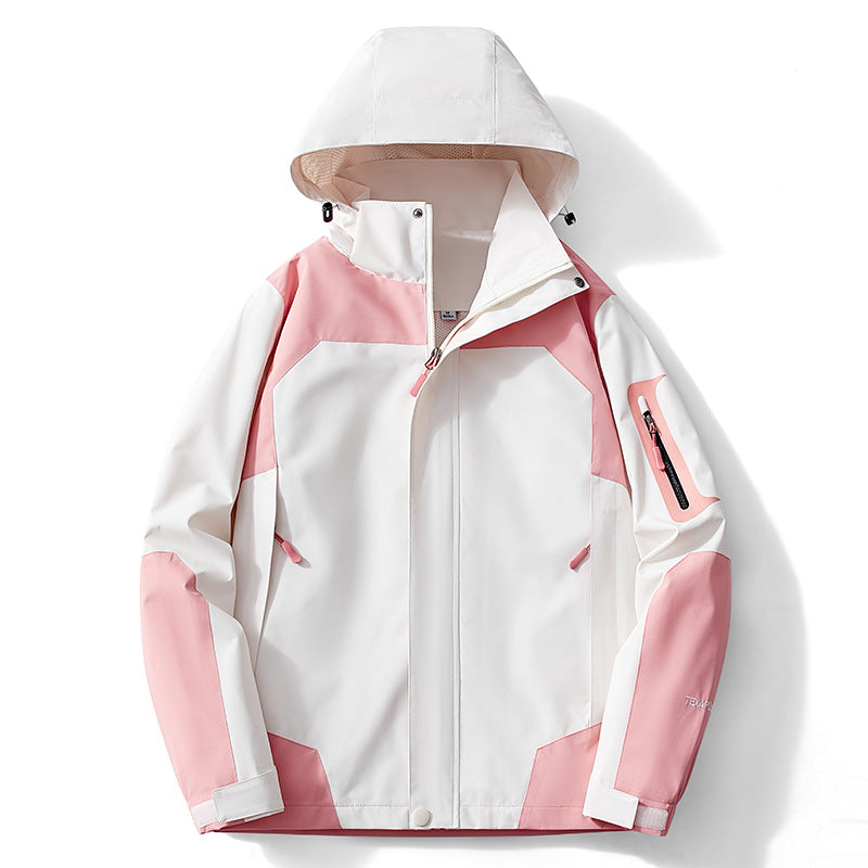 Men's technical softshell hooded jacket with contrast panels and zippered sleeve pocket Mune Fashion
