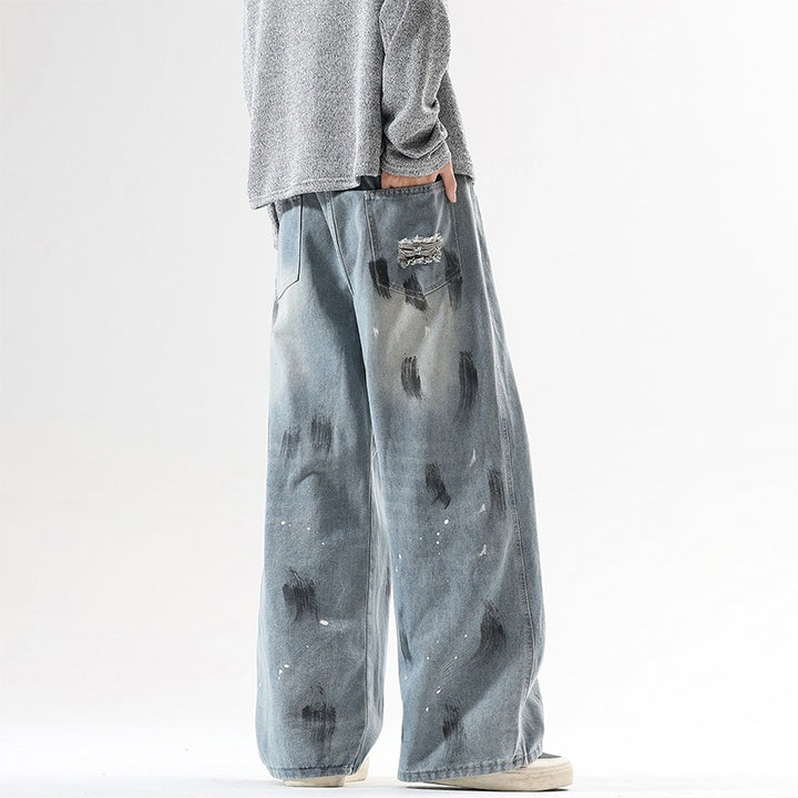 Men's Extra Wide Baggy Jeans in Vintage Used Look with Distressed Details Mune Fashion