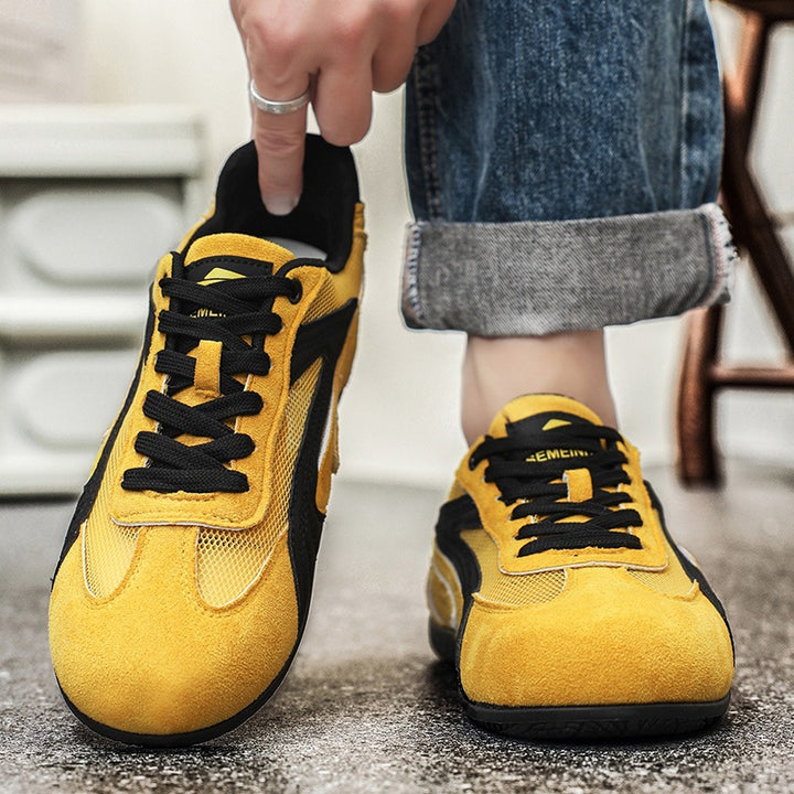 Women's retro-inspired suede sneakers with breathable mesh inserts and non-slip rubber sole Mune Fashion