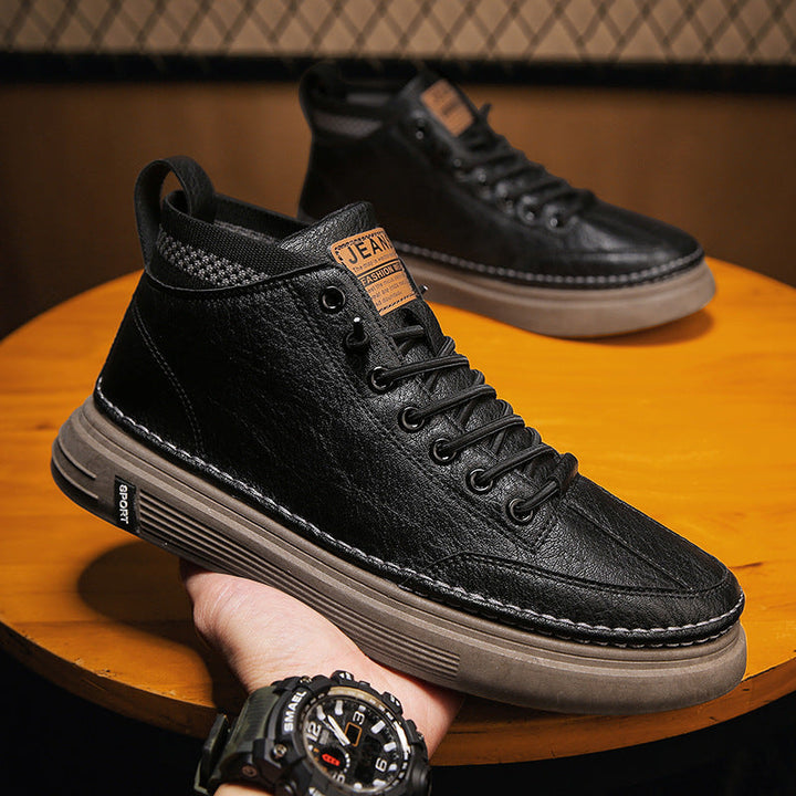 Women High Sneakers made of genuine leather with a sturdy profile and cushioned sole Mune Fashion