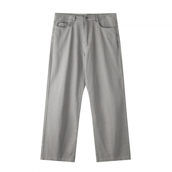 Men's wide straight-cut denim jeans with a high waist and five-pocket design Mune Fashion