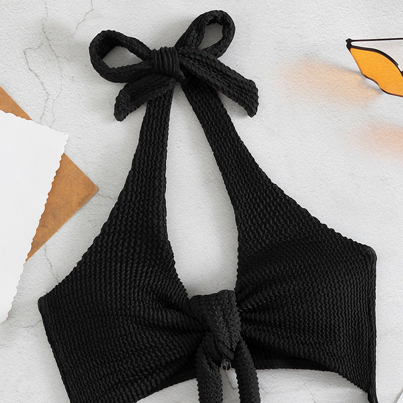 Ladies Cut-Out One-Piece Swimsuit with Knot Detail Mune Fashion