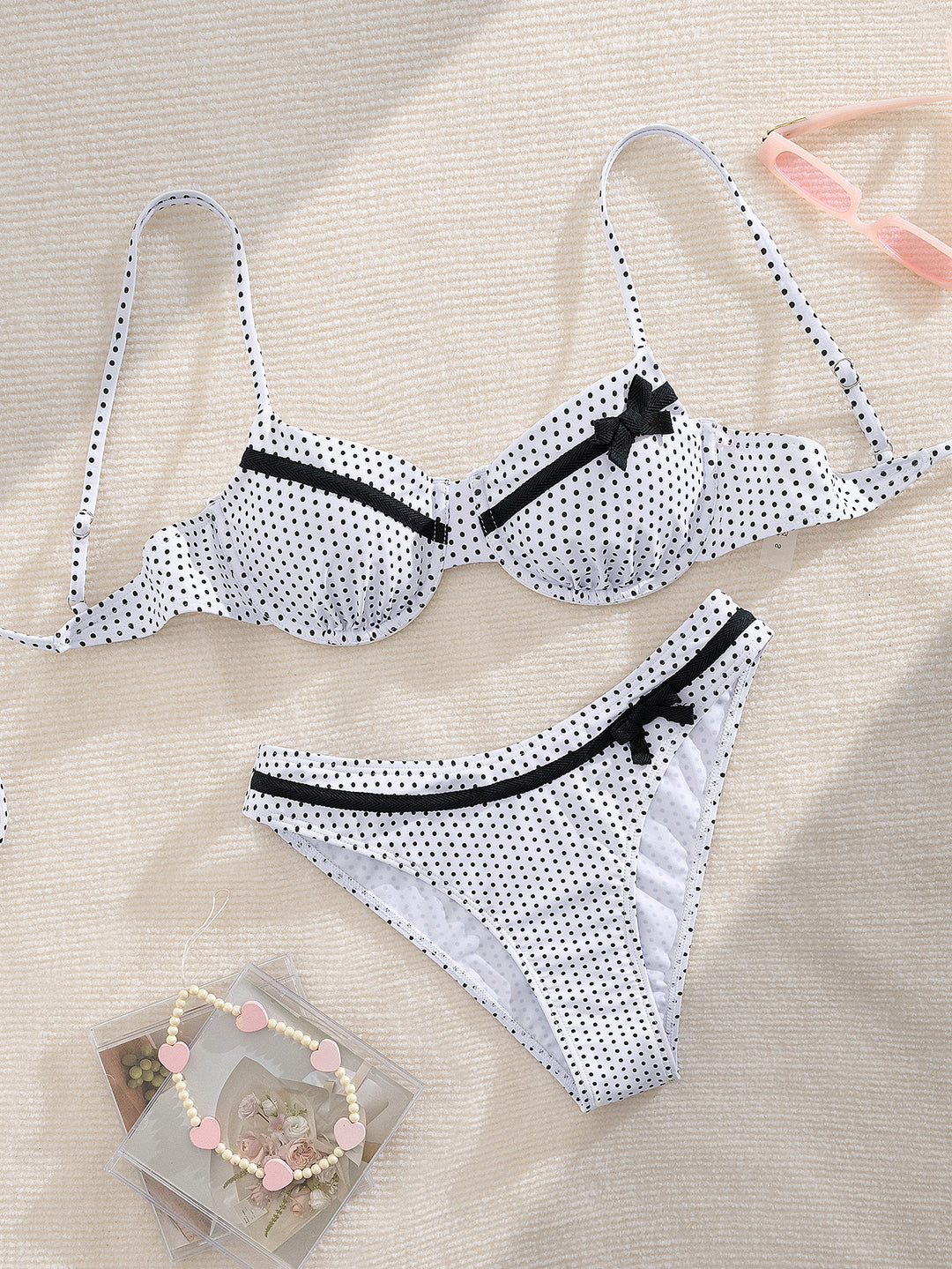 Ladies polka dot bikini with playful design Mune Fashion