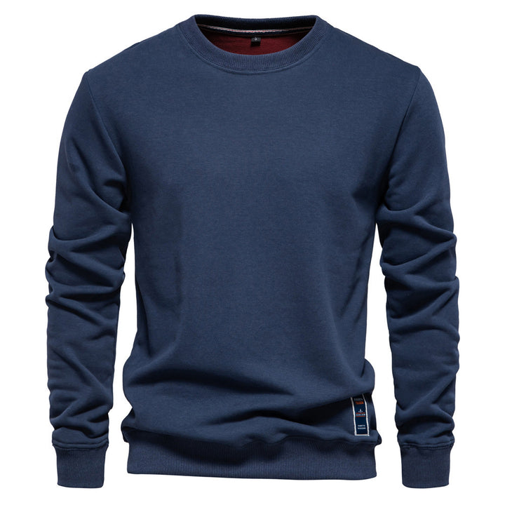 Men's classic crew neck sweatshirt made of heavy cotton blend with fleece inner side and ribbed cuffs Mune Fashion