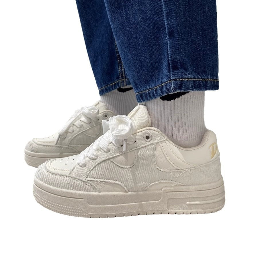 Women's sneakers with luxurious denim upper material and padded sole Mune Fashion
