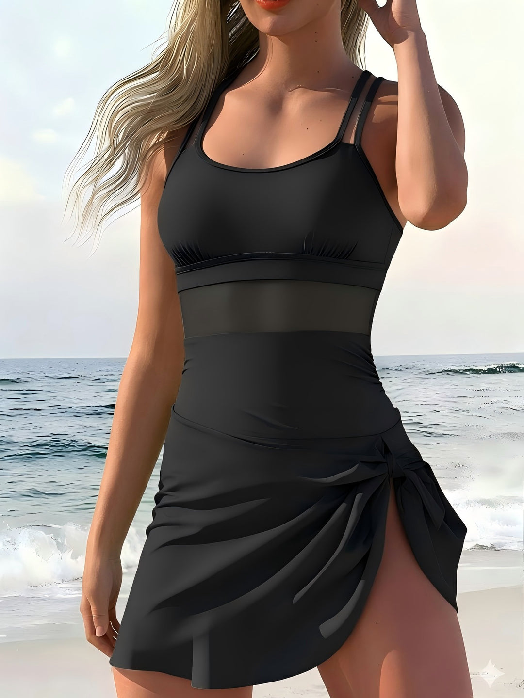 Women's Sporty Tankini with Wrap Skirt Mune Fashion