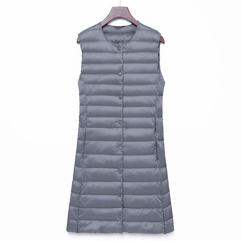 Ladies Long Quilted Thermal Vest with A-Line Silhouette Mune Fashion