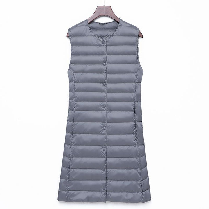 Ladies Long Quilted Thermal Vest with A-Line Silhouette Mune Fashion