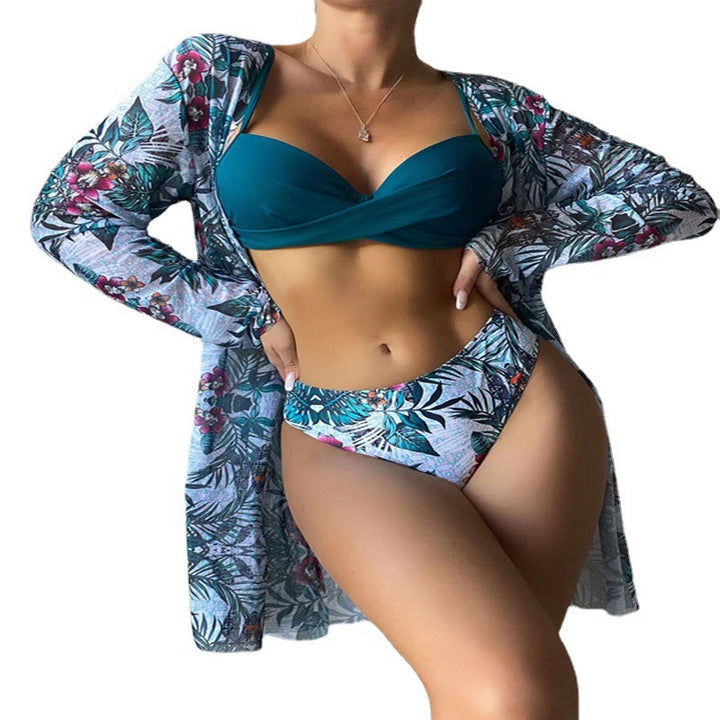 Women's beach kimono with floral pattern Mune Fashion