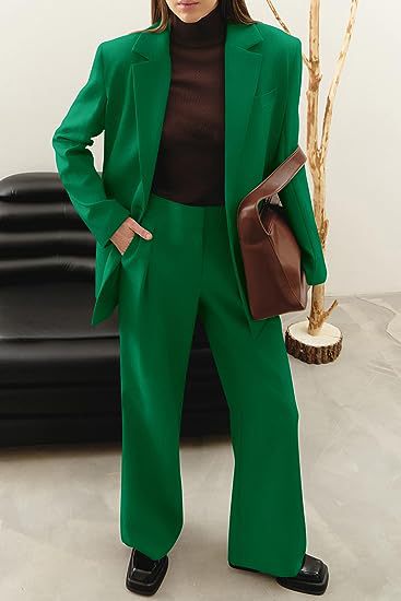 Women Two-Piece Oversized Blazer and High-Waist Wide-Leg Pants Set Mune Fashion