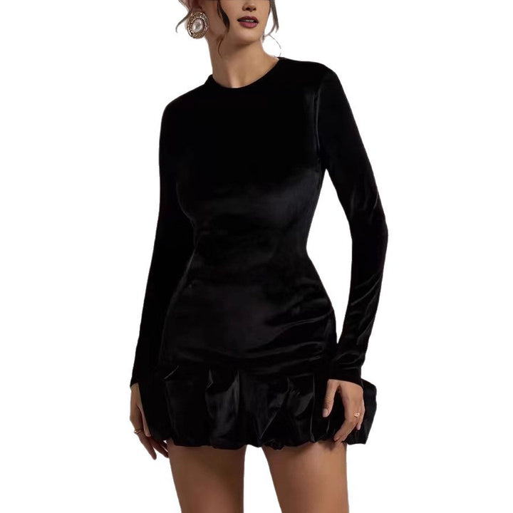 Ladies Elegant Mini Dress with Ruffle Hem Mune Fashion