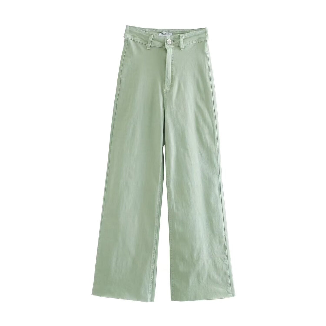 Women's loose high-waist worker pants with patch back pockets Mune Fashion