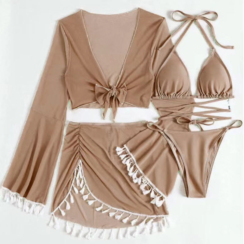 Women's bathing set with casual cropped top and charming skirt Mune Fashion