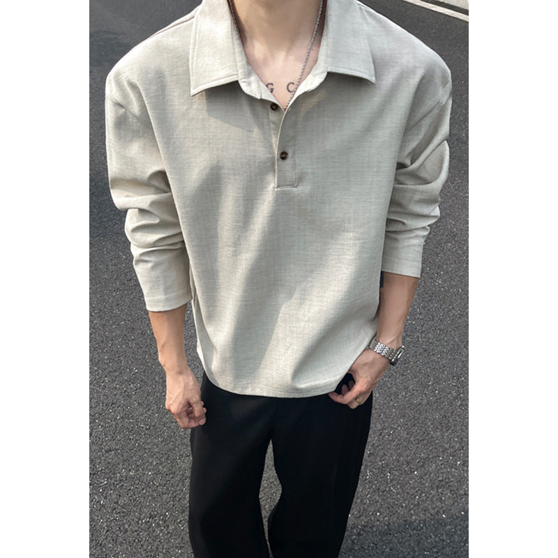 Men's Casual Polo Sweater with Stand-Up Collar Mune Fashion