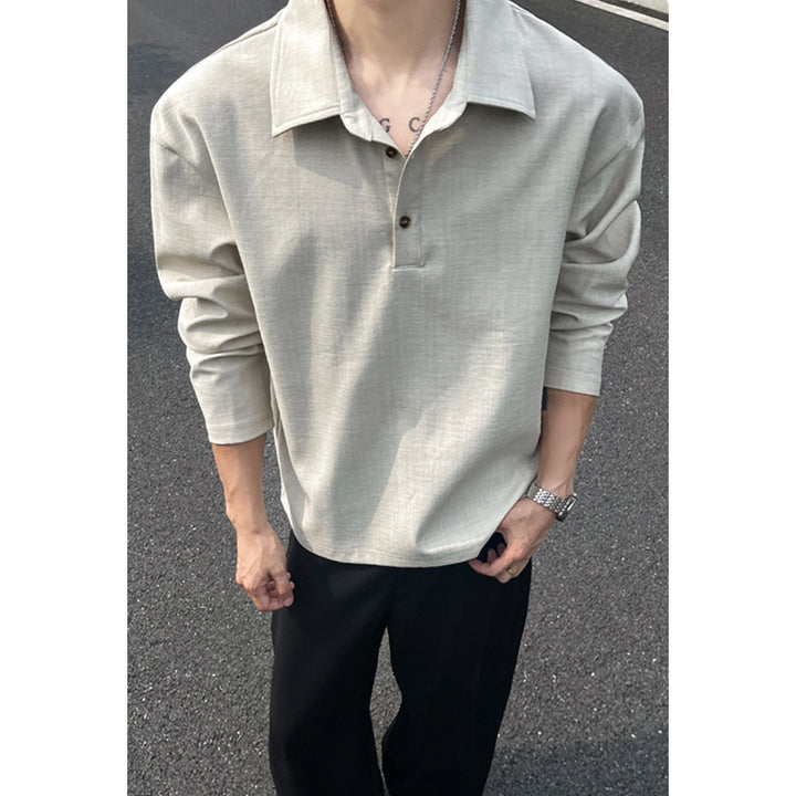 Men's Casual Polo Sweater with Stand-Up Collar Mune Fashion