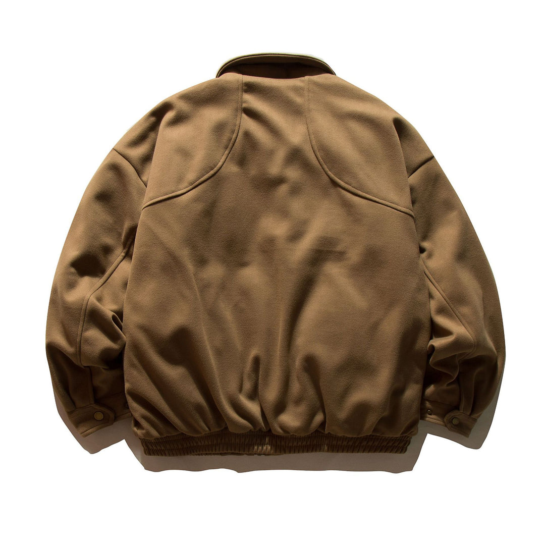 Men's Padded Bomber Jacket in Oversized Style with Shirt Collar and Elastic Hem Mune Fashion