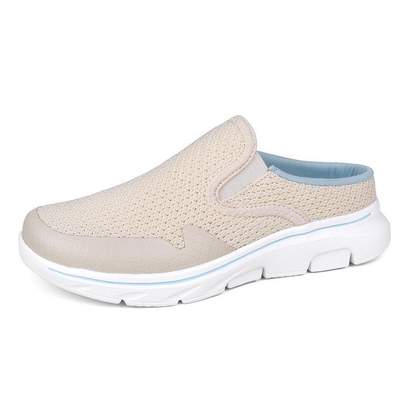 Women's open heel slipper with seamless mesh fabric, padded comfort insole, and shock-absorbing lightweight sole Mune Fashion