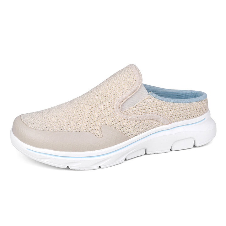 Women's open heel slipper with seamless mesh fabric, padded comfort insole, and shock-absorbing lightweight sole Mune Fashion