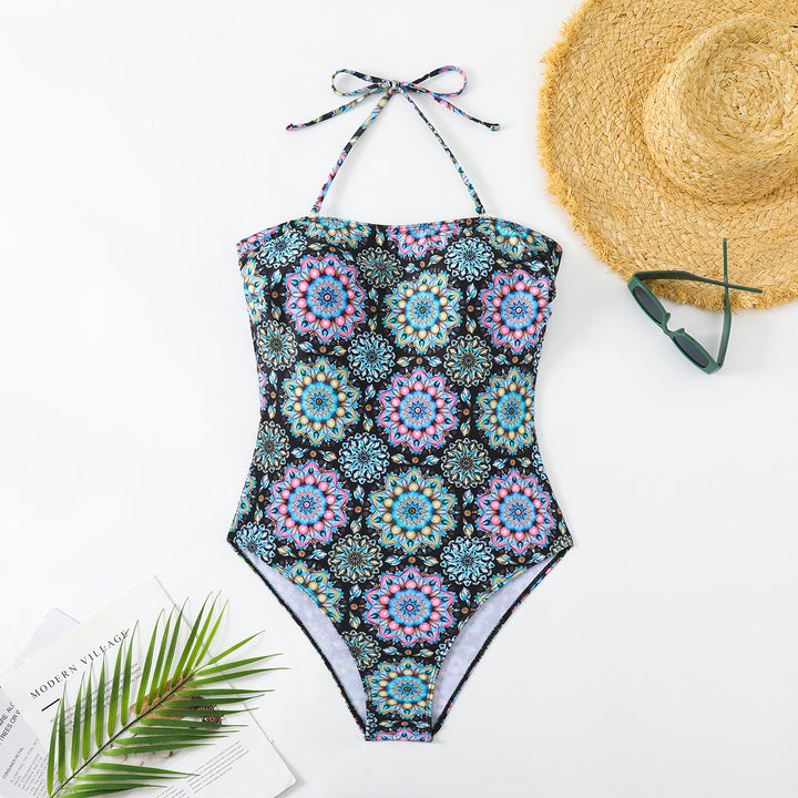 Women's bandeau swimsuit with unique mandala pattern Mune Fashion