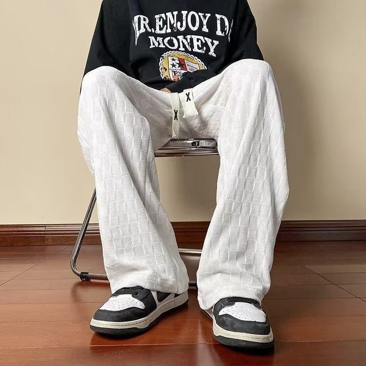Men's Comfortable Casual Pants with Check Pattern Mune Fashion