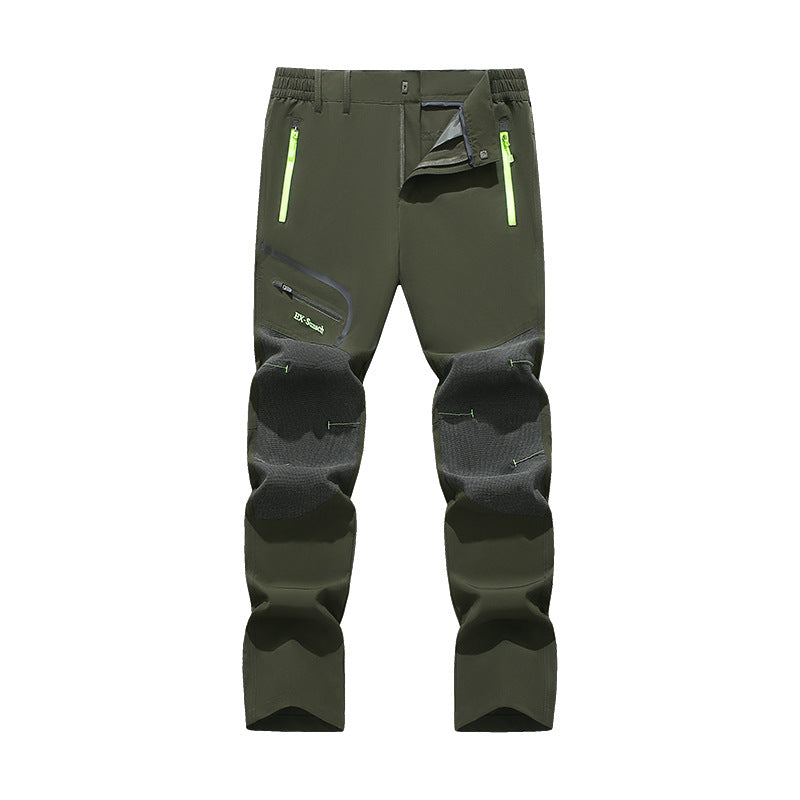 Men's water-repellent softshell trekking pants with reinforced knee flex zones and concealed zipper pockets Mune Fashion