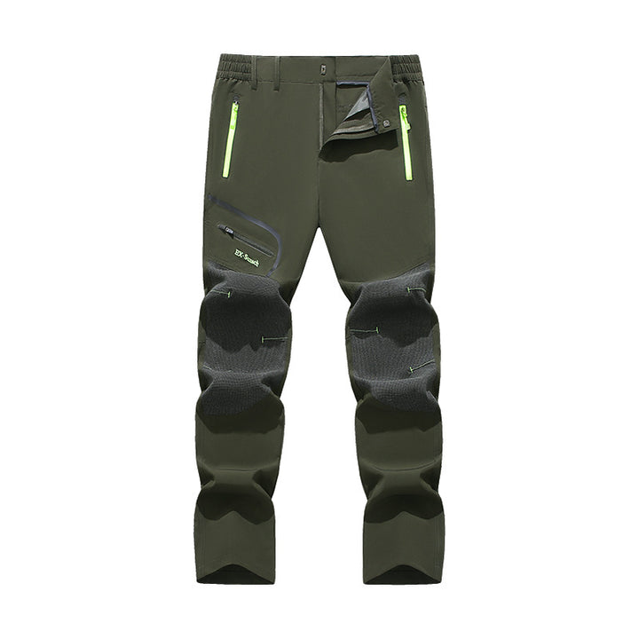Men's water-repellent softshell trekking pants with reinforced knee flex zones and concealed zipper pockets Mune Fashion