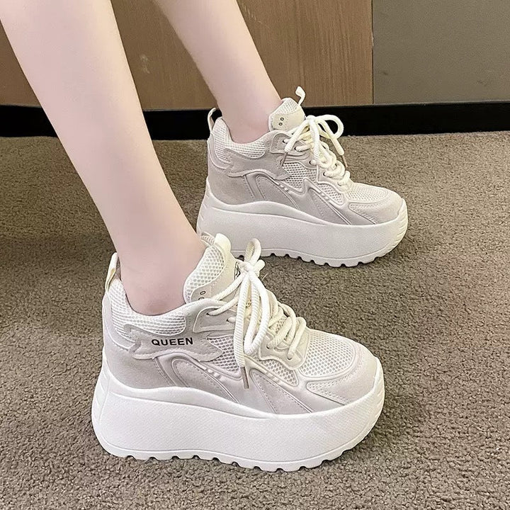 Ladies Platform Sneakers with Breathable Mesh and Sports Design Mune Fashion