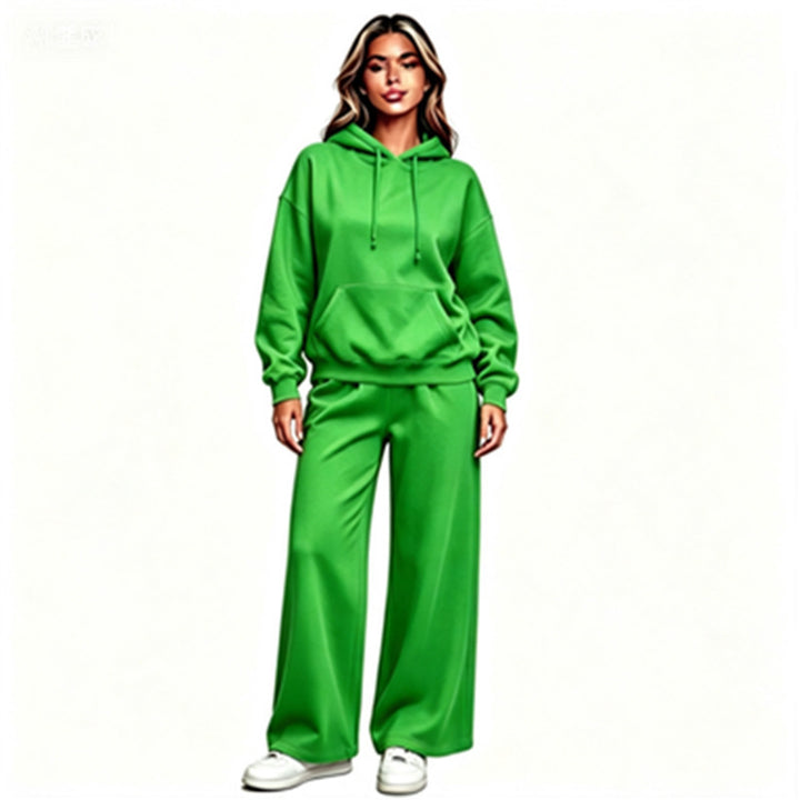 Women Comfortable Oversized Hoodie with Wide Jogging Pants Mune Fashion
