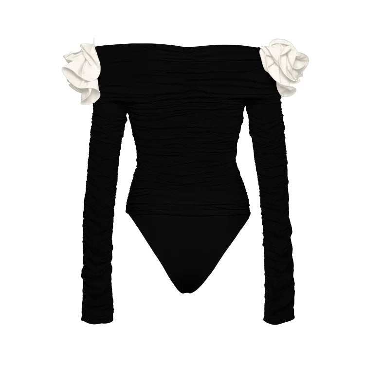 Women's One-Piece Swimsuit with Elaborate Ruffles and Tailored Silhouette Mune Fashion