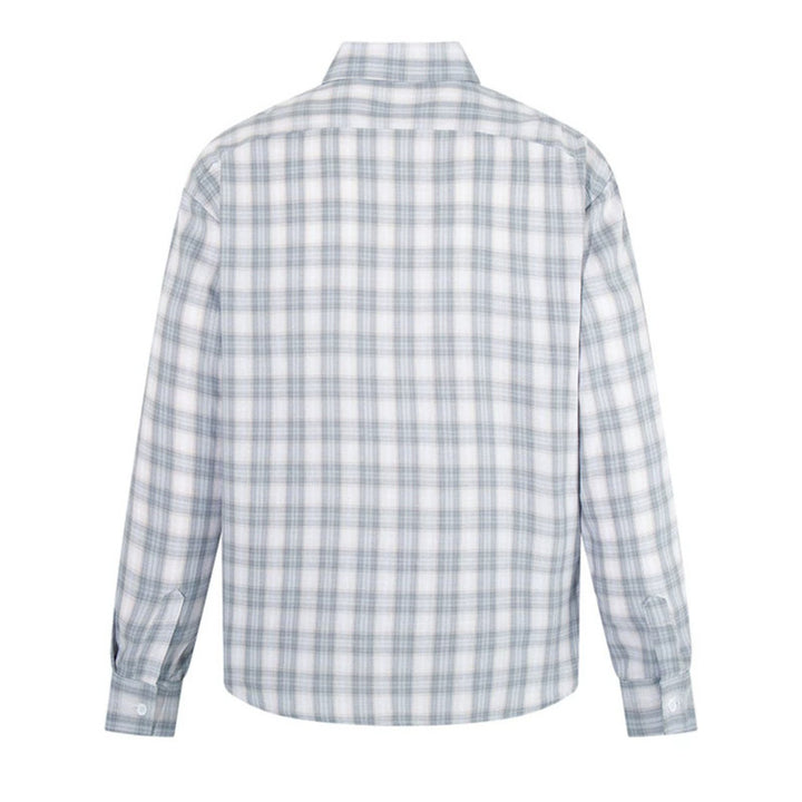 Men's Casual Oversized Shirt with Check Pattern, Classic Shirt Collar and Chest Pocket Mune Fashion