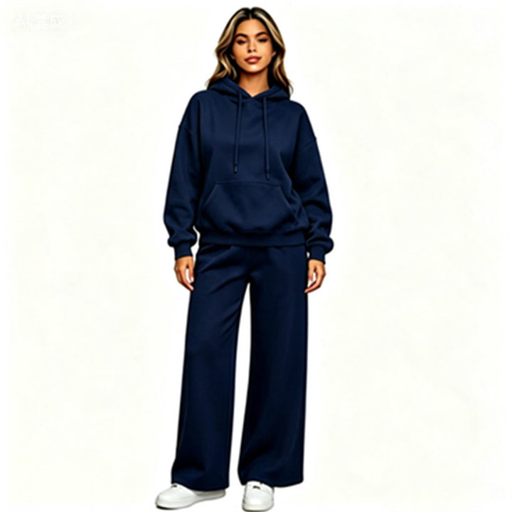Women Comfortable Oversized Hoodie with Wide Jogging Pants Mune Fashion