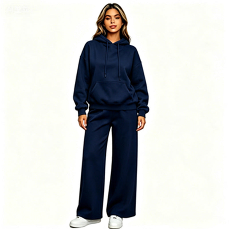 Women Comfortable Oversized Hoodie with Wide Jogging Pants Mune Fashion
