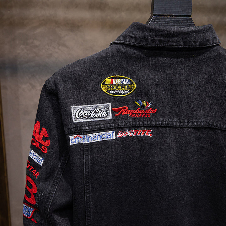 Men's Fashion Denim Jacket with Creative Embroidery Mune Fashion
